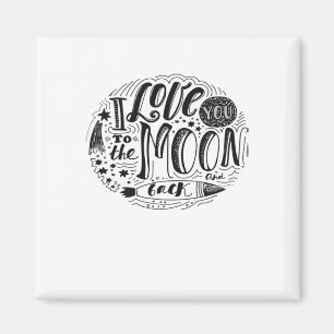 I Love You To The Moon And Back Classic Minimal De Magnet