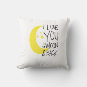 I Love You To The Moon And Back Classic Romantic Q Cushion