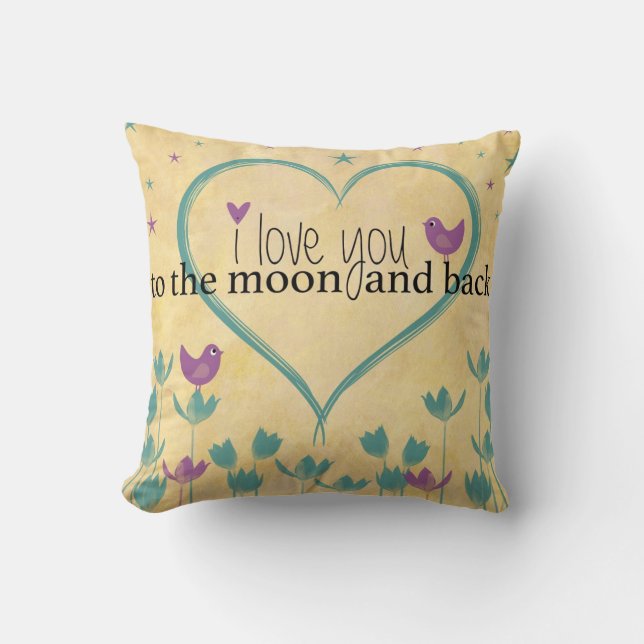 I Love You to the Moon and Back !! Cushion (Front)