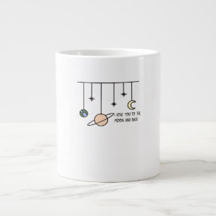 I Love You To The Moon And Back Elegant Minimal St Large Coffee Mug