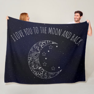 I Love You To The Moon and Back Fleece Blanket