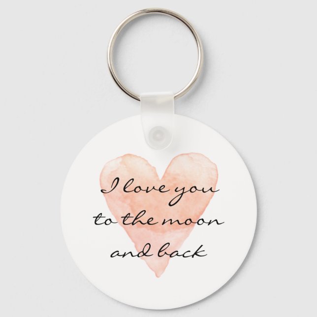 I love you to the moon and back heart keychains (Front)