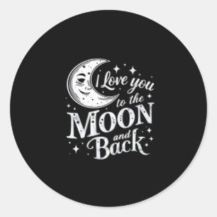 I Love You To The Moon And Back Heartfelt Minimal  Classic Round Sticker