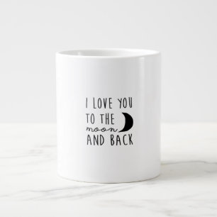 I Love You To The Moon And Back Heartfelt Minimal  Large Coffee Mug