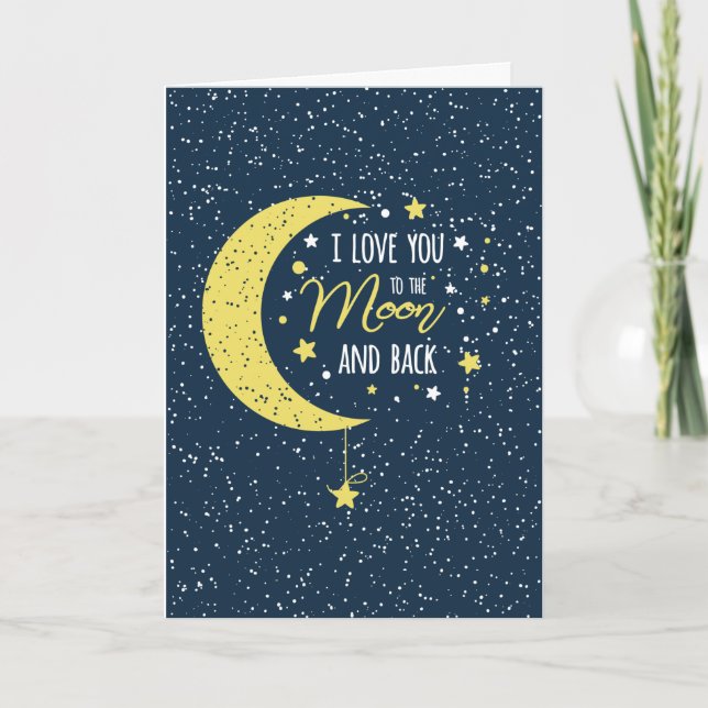 I Love You To The Moon and Back Holiday Card (Front)