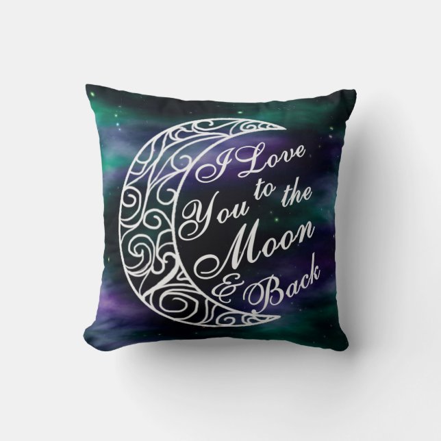 "I Love You To The Moon and Back" Home Decor Cushion (Front)
