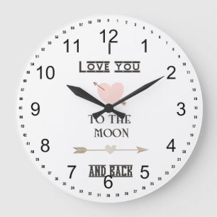 I love you to the moon and back large clock