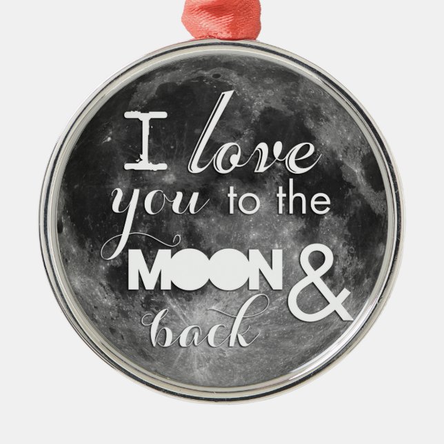 I love you to the moon and back metal tree decoration (Front)