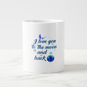 I Love You To The Moon And Back Minimal Aesthetic  Large Coffee Mug
