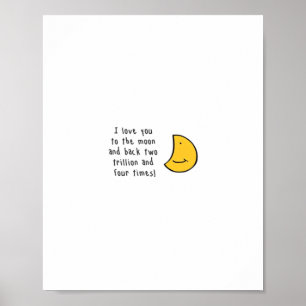 I Love You To The Moon And Back Minimal Design Aes Poster