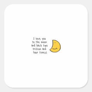 I Love You To The Moon And Back Minimal Design Aes Square Sticker