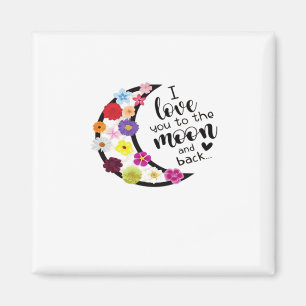 I Love You To The Moon And Back Modern Aesthetic D Magnet
