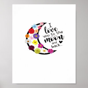 I Love You To The Moon And Back Modern Aesthetic D Poster