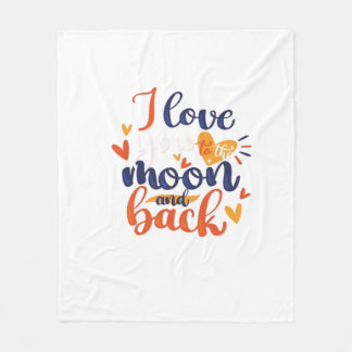 I Love You To The Moon And Back Modern Romantic De Fleece Blanket