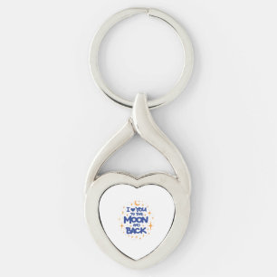 I Love You To The Moon And Back Modern Romantic De Key Ring