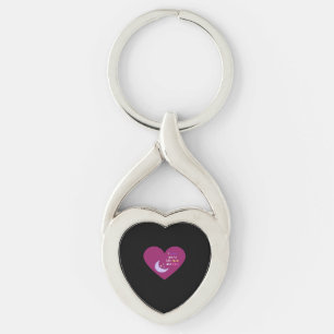 I Love You To The Moon And Back Pink Modern Aesthe Key Ring