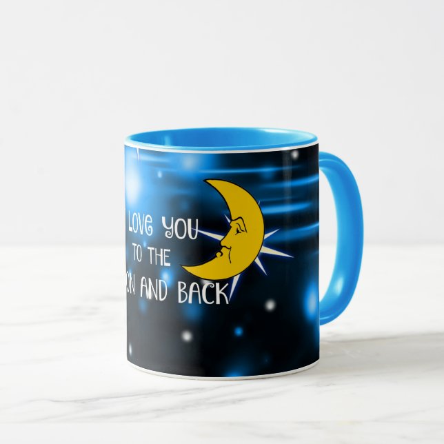 I Love you to the moon and back, popular design Mug (Front Right)