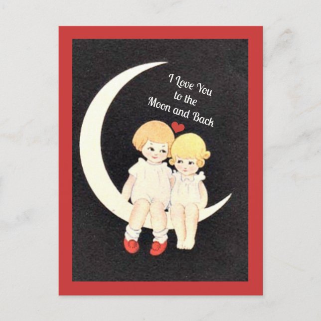 I Love You to the Moon and Back Postcard (Front)
