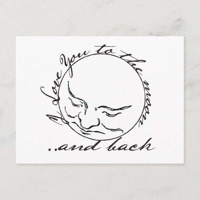 I Love you to the Moon and Back Postcard (Front)