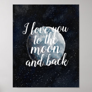 I love you to the moon and back poster
