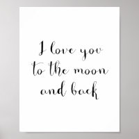 I love you to the moon and back poster