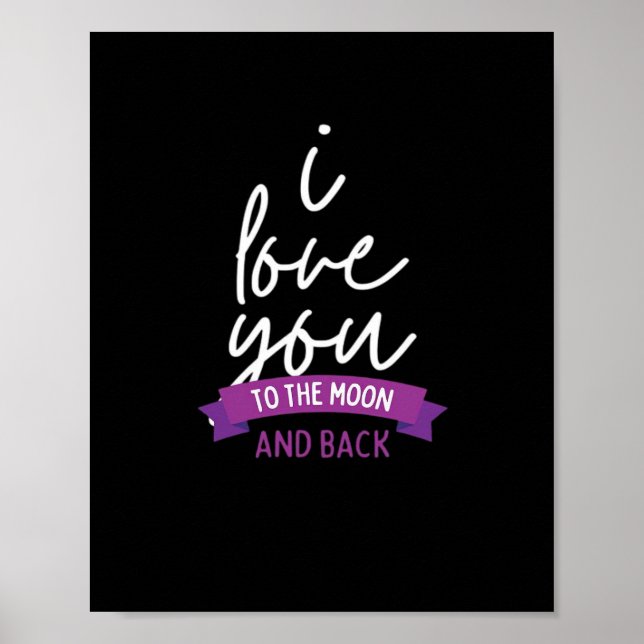 I Love You To The Moon And Back Romantic Aesthetic Poster (Front)