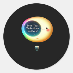 I Love You To The Moon And Back Romantic Keepsake  Classic Round Sticker