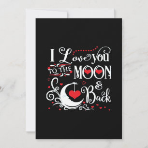 I Love You To The Moon And Back Romantic Keepsake  Holiday Card