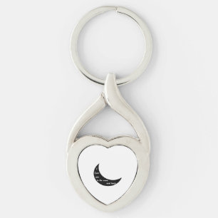 I Love You To The Moon And Back Romantic Minimal D Key Ring