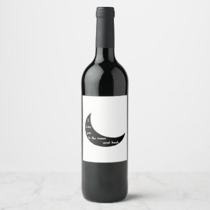 I Love You To The Moon And Back Romantic Minimal D Wine Label