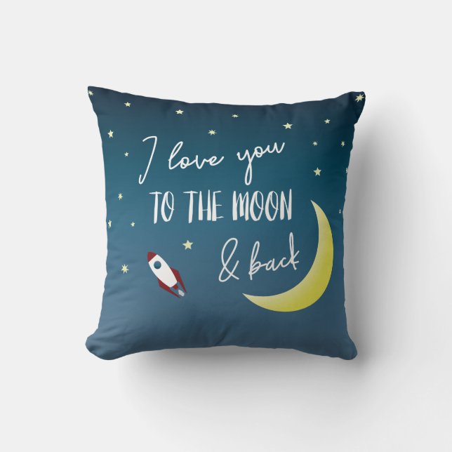 i love you to the moon and back Space Cushion (Front)