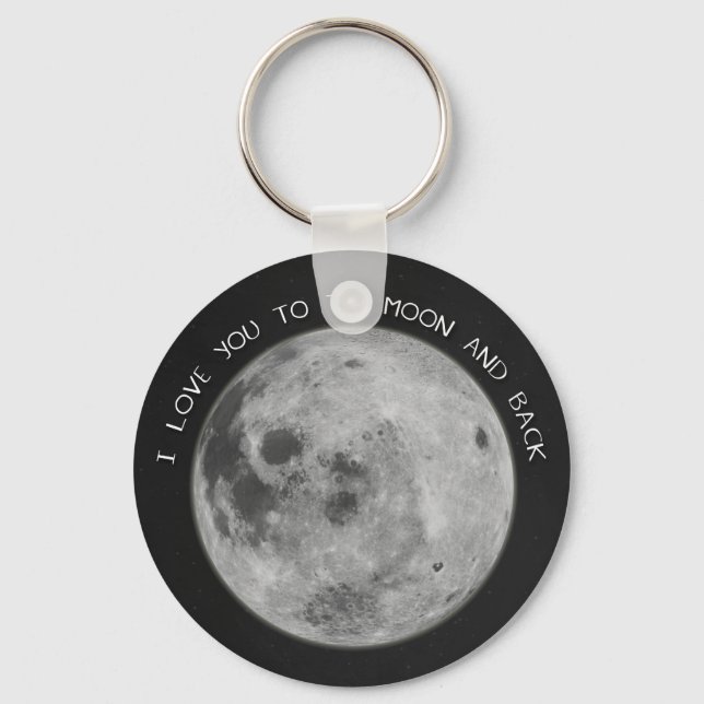 I Love You To The Moon and Back Starry Sky Key Ring (Front)