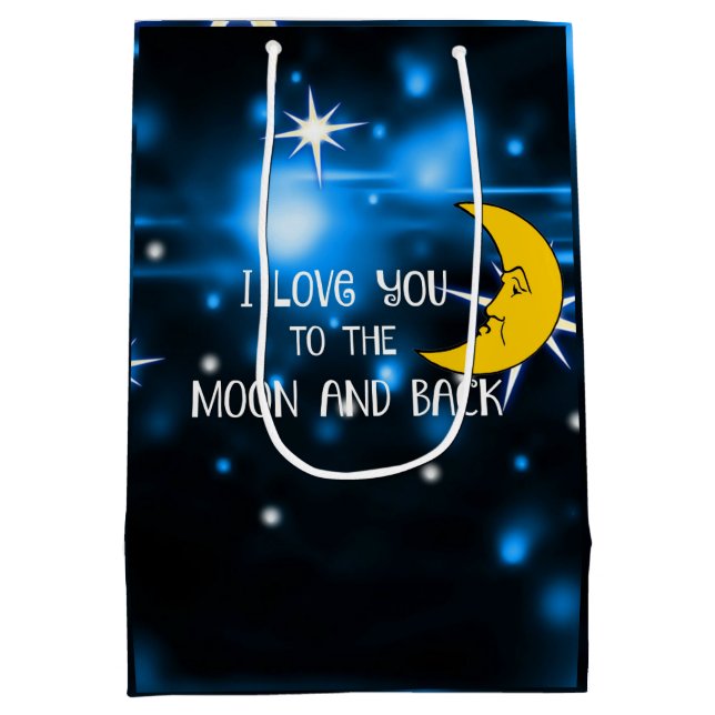 I Love You to the Moon and Back--Starry Sky Medium Gift Bag (Back)