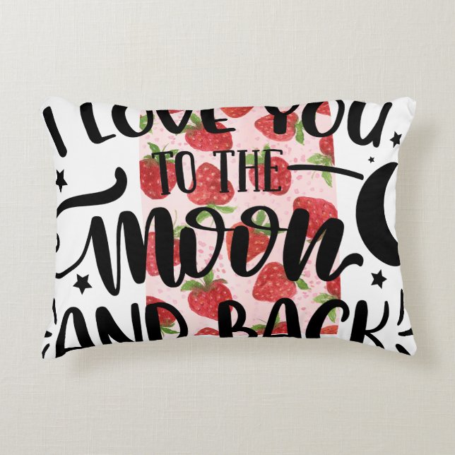 "I Love You to the Moon and Back" Throw Pillow (Front)