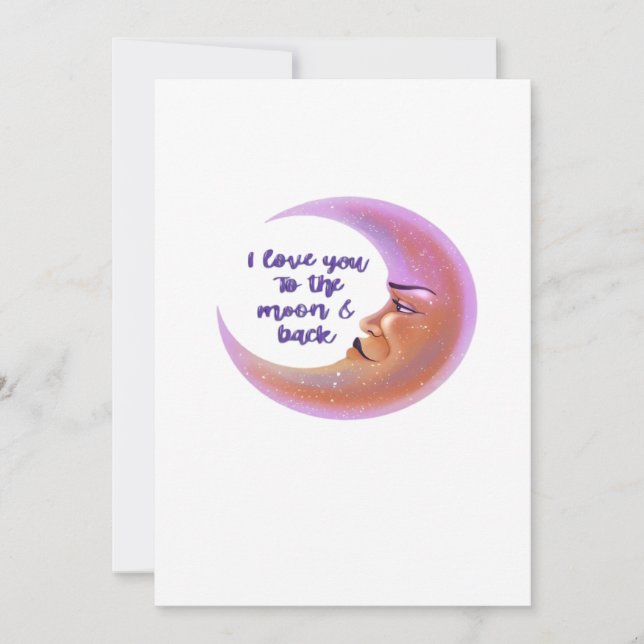 I Love You To The Moon And Back Timeless Love Styl Holiday Card (Front)