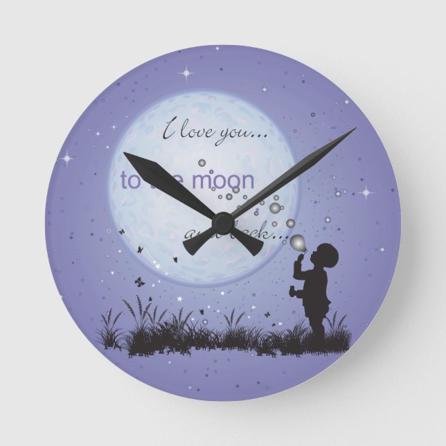I Love You to the Moon and Back-Unique Gifts Round Clock (Front)