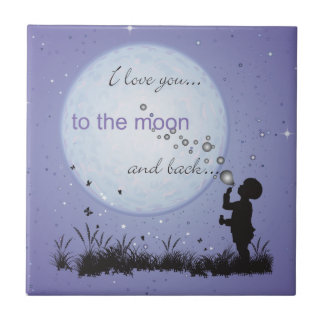 I Love You to the Moon and Back-Unique Gifts Tile