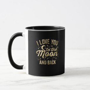 I Love You To The Moon And Back Vintage Stars Glam Mug