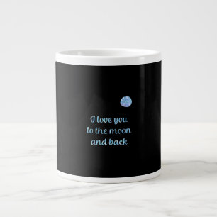 I Love You To The Moon And Back Watercolor Silver  Large Coffee Mug