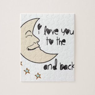 I love you to the moon and back whimsical jigsaw puzzle