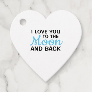 I Love You To The Moon And Back White Minimal Aest Favour Tags