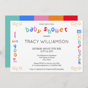 I love you to the moon & back Baby Shower  Invitation