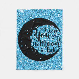 I love you to the moon & back fleece blanket