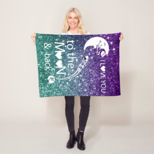 I love you to the moon & back fleece blanket