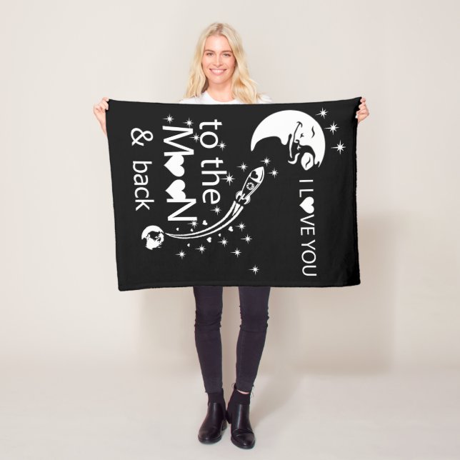 I love you to the moon & back fleece blanket (In Situ)
