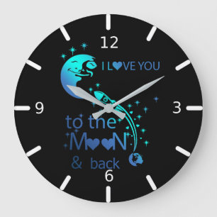 I love You To The Moon & Back Large Clock