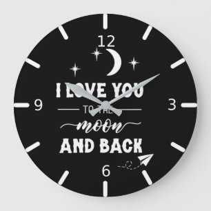 I love You To The Moon & Back Large Clock