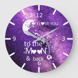 I love You To The Moon & Back Large Clock