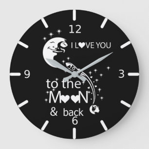 I love You To The Moon & Back Large Clock