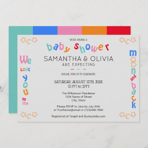I love you to the moon & back LGBTQ+ Baby Shower I Invitation